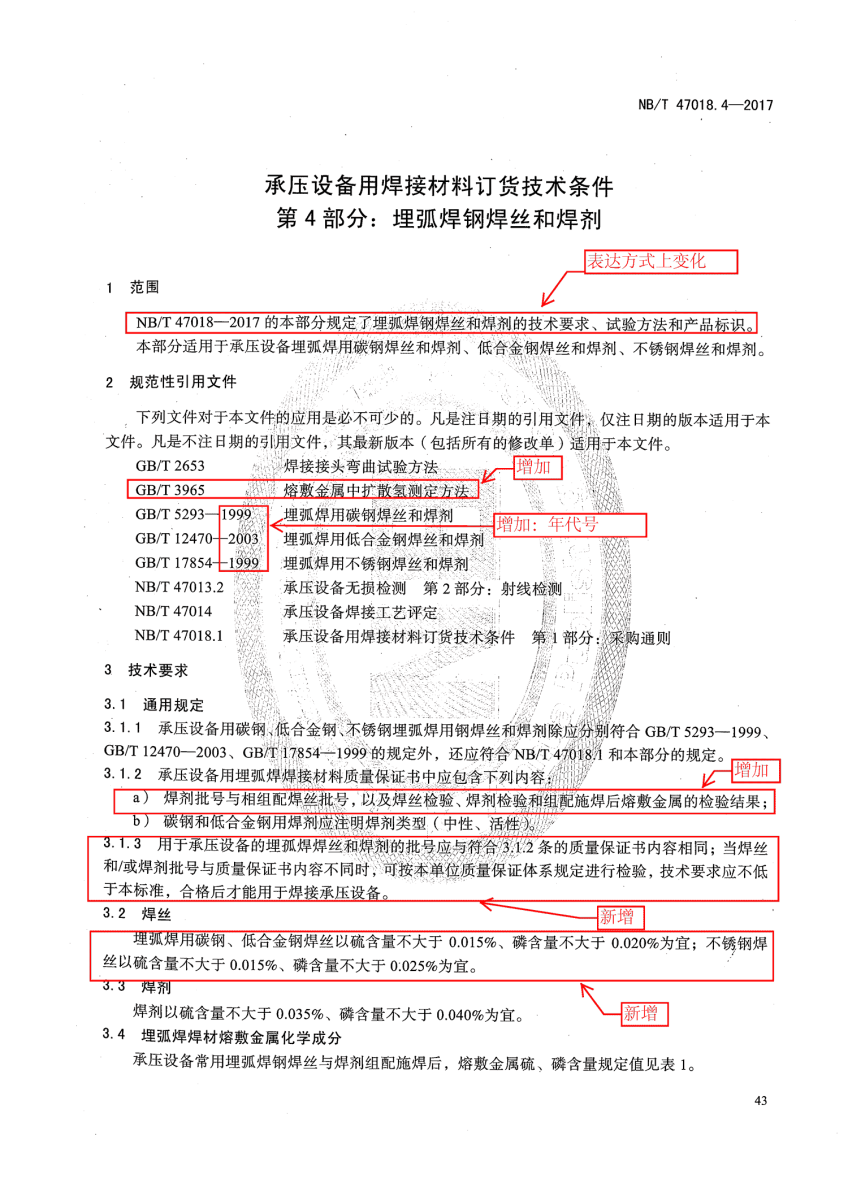 NB/T 47018-2017承壓設(shè)備用焊接材料訂貨技術(shù)條件第43頁 NB/T 47018-2017承壓設(shè)備用焊接材料訂貨技術(shù)條件第43頁